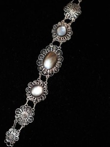 Sterling Silver Mother of Pearl Bracelet 17.1g