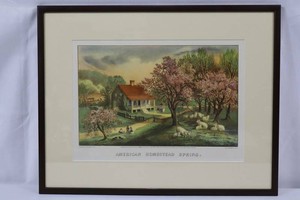 Currier & Ives American Homestead Spring Framed Print 22 14 X 17 12 in
