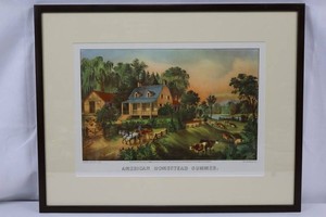 Currier & Ives American Homestead Summer Framed Print