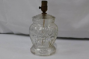 Vintage Pressed Clear Glass Lamp