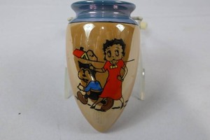 Vintage 1930s Betty Boop and Bimbo Cartoon Dog Vase