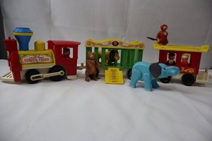 Vintage 1973 Fisher-Price Circus Train 10-Piece Set