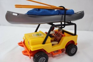Vintage 1977 Fisher-Price Adventure People North Woods Canoe Jeep Playset