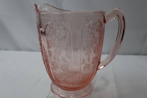 Vintage Jeannette Glass Cherry Blossom Pink Pitcher
