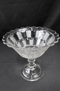 Clear Glass Pedestal Compote Dish 8 in W X 7.5 in H