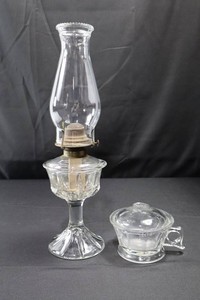 Glass Oil Lamp Set (Lot of 2)