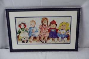 Sharon McKisson Vintage Dolls Framed Artwork 33 X 20.5 in