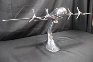 Art Deco Style Chrome Airplane Sculpture 27 Wingspan