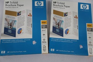 HP Tri-Fold Brochure Paper Matte 8.5 X 11 48 Lb (Lot of 2)