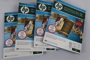 HP Tri-Fold Brochure Paper 180g 8.5x11 Glossy 100 Sheets (Lot of 4)