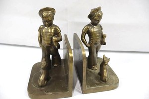 Antique Frankart Sailor Boy Bookends Cast Metal Bronze Finish (Pair)