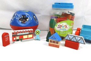 Wooden City Blocks, Sorting Ball & Car Mixed Lot
