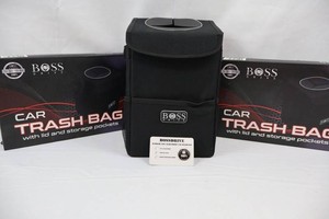 BossDrive Leak-Proof Car Trash Bag With Lid & Storage Pockets