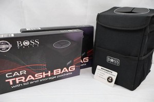 Boss Drive Car Trash Bag With Lid & Storage Pockets