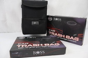 BOSS Drive Car Trash Bags with Lid & Storage Pockets