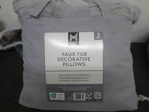2 Faux fur decorative pillows...