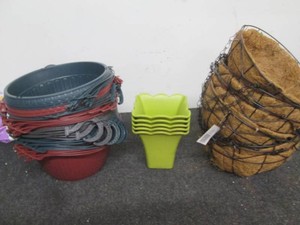 Lot of hanging planters...