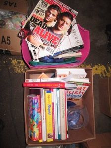 Books, magazines and other decor...
