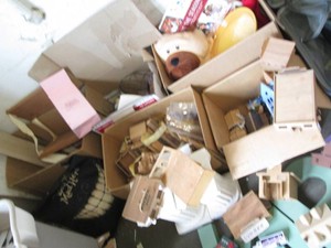 Miniature wood town, crafts,toy car...