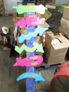 5 Foot cardboard directional sign...