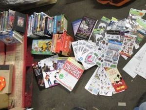 Movies books and stickers...