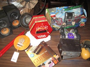 Vintage accordion and other musical...