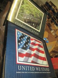 American Flag and bridge wall hangi...