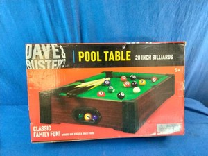 Dave & Busters 20-Inch Tabletop Pool Table, a miniature billiards set