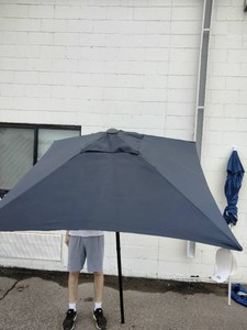 Grey rectangular patio umbrella