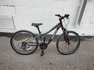 Womens maroon Specialized Hotrock 24 mountain bike