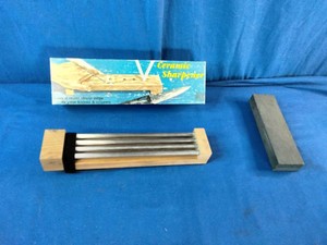 Vintage ceramic rod knife sharpening system