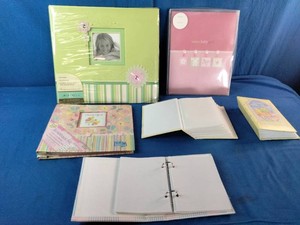 Set of baby-themed scrapbooks and photo albums,