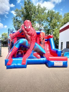 Commercial-grade Spider-Man inflatable bounce house combo 16 x 16 x 12