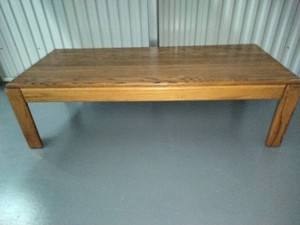 Solid Oak rectangular mid-century style wooden coffee table