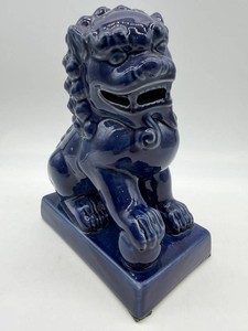 Blue Ceramic Foo Dog 8.5