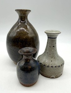 Studio Pottery Vase Trio