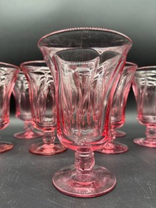 Fostoria Jamestown Pink Water Goblets 6in (Lot of 8)