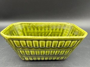 Mid Century Brush McCoy Green Ceramic Rectangular Planter