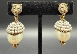 Authentic Gucci Tiger Head Clip-On Earrings