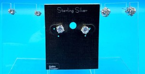 Sterling Silver Cubic Zirconia Stud Earrings Mixed Lot