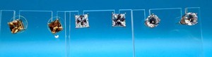 Mixed Synthetic Stone Stud Earrings - 3 Pairs