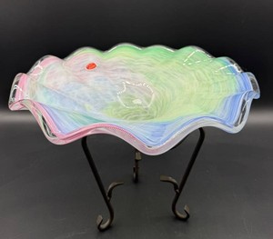 Murano Art Glass Bowl With Stand
