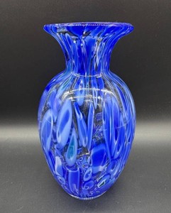 Blue Art Glass Vase - Unsigned