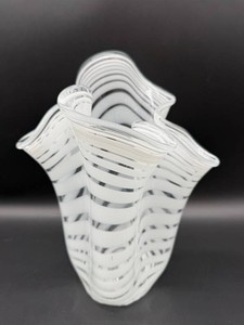 Italian Art Glass Swirl Ribbon Vase
