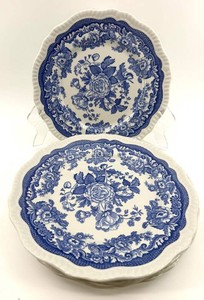 Spode Blue Room British Flowers Plates (Lot of 6)