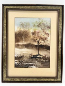 Original Robert a. Carver Framed Landscape Artwork 14 X 18