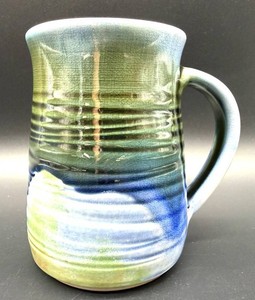 Chad Jerzak Pottery Signed Raku Mug 4.75 in