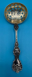 Ornate Pierced Serving Spoon Sterling Silver 0.98 Ozt