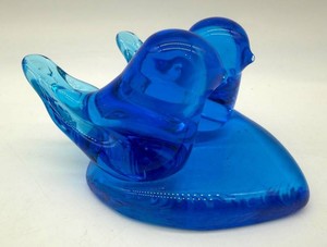 Bluebird of Happiness Terra Studios Art Glass Sculpture - Signed Leo Ward