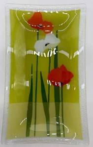 Peggy Karr Signed Art Glass Rectangular Dish